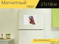 Магнитный пазл "Дерматоскоп, медицинский, кожа" на холодильник 27 x 18 см