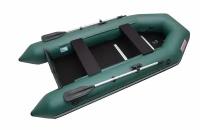 Лодка надувная ПВХ под мотор ROGER Standart-M 2800, лодка роджер с жестким дном (зеленый)