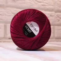 Пряжа YarnArt Violet - 1 шт, 0112 бордовый, 50г/282м, мерсеризованный хлопок 100%