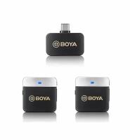 Петличный беспроводной микрофон Boya BY-M1V4 (2 спикера) для USB Type-C