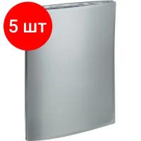 Комплект 5 штук, Папка файловая 40 файлов Attache Metallics А4, 800мкм, этикетка, серый