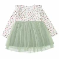 Платье STACCATO для девочек, Цвет Молочный, зеленый, Размер 104/110