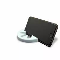 Подставка настольная "Ромашка" под гаджет - телефон или смартфон, белая из искусственного камня