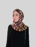 Шарф/платок/косынка из атласной ткани леопардового цвета, LEOPARD SCARF, markhelen