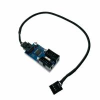 Кабель-переходник с материнской платы USB 10 Pin Female to 2*10 Pin Male 30см c произвольным расположением портов, EiD102M Espada