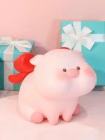 Копилка пластиковая Pig red bow