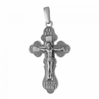 Бижутерия подвеска крест православный с распятием серебрение А540262-9