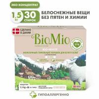 Стиральный порошок BioMio BIO-WHITE с экстрактом хлопка, для белого белья, экологичный, 1,5 кг