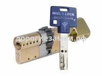 Цилиндр Mul-t-Lock Interactive+ ключ-вертушка (размер 35х60 мм) - Латунь, Шестеренка (3 ключа)