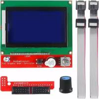 Дисплей 12864 FULL GRAPHIC Smart Controller (LCD12864 RepRap Discount Full Graphic Smart Controller), для платформы Ramps v1.4, v1.5, v1.6