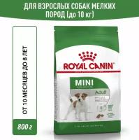 Корм для собак ROYAL CANIN Mini Adult для мелких пород от 10 месяцев сух. 800