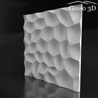 Гипсовая панель Gesso 3D "SLOPE" 500x500x25 мм, Упаковка 1 шт, 0.25 м2