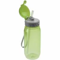Бутылка для воды с трубочкой 400 мл зеленая Aquarius