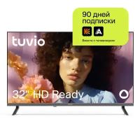 32” Телевизор Tuvio HD-ready DLED Frameless на платформе Яндекс.ТВ, TD32HFGEV1, темно-серый