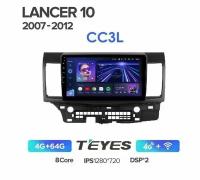 Магнитола TEYES CC3L 4/64ГБ MITSUBISHI LANCER X 10 лансер 2007-2012 г. (8 ядер 4/64 GB, GPS,DSP)