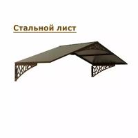 Козырек двухскатный стальной лист LOFT+ шоколад (дом, дача, дверь, крыльцо) серия ARSENAL AVANT мод. AR18K1B48H9-06