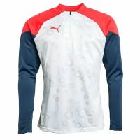 Олимпийка Puma individualCUP 1/4 Zip Top, цвет белый/синий, размер S