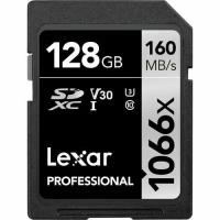 Карта памяти 128Gb Lexar Professional 1066x SDXC Class 10 UHS-I U3 V30 (160/120MB/s) LSD1066128G-BNNNG