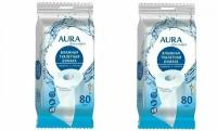 Влажная туалетная бумага Aura (Аура) Ultra Comfort Свежесть и Чистота, 80шт х 2уп