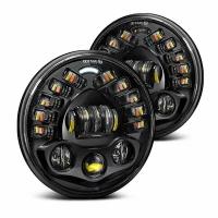 Фары светодиодные головного света LADA Niva, УАЗ, универсальные 7" (51 W, 18 LED CREE, 10-30 V, IP 67) #19873