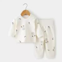 Пижама NATURAL CARE, размер 100, бежевый, белый