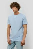Футболка кор.рук. BAON Базовая футболка с воротником-хенли REGULAR FIT Baon B731205, размер: XXL, голубой