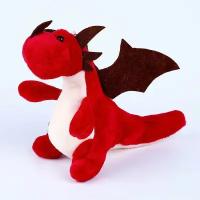 Мягкая игрушка брелок дракон символ 2024 года бордовый