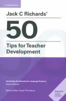 Jack C Richards' 50 Tips for Teacher Development. Cambridge Handbooks for Language Teachers | Richards Jack C