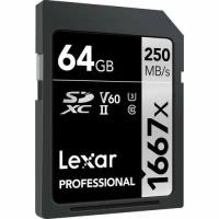 64GB SDXC карта памяти Lexar Professional 1667x