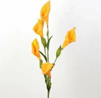 Цветок каллы из фоамирана 5 головок 65 см 1 шт. оранжевый