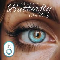Цветные контактные линзы Офтальмикс Butterfly One Day (2 линзы) 0.00 R 8.6 Sky Blue (Голубой)