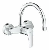 Смеситель для кухни GROHE Eurosmart 2021, настенный монтаж, высокий излив, вынос 245 мм, хром (32482003)