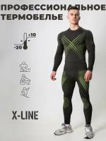 Комплект термобелья X-Line, размер 48, черный, зеленый