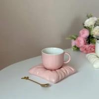 Чайная пара Подушка розовая 210мл (керамика) ТОиТО