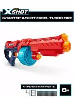 Большой бластер ZURU X-SHOT Excel Turbo Fire с 48 мягких пуль 36270, игрушечное оружие, игрушка для мальчика, подходят стрелы нерф, игровой набор