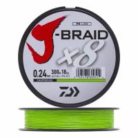 Плетеный шнур для рыбалки Daiwa J-Braid X8E-W/SC + ножницы #3 0,24мм 300м (chartreuse)