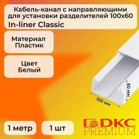 Кабель-канал для проводов белый 100х60 DKC Premium In-liner Classic пластик ПВХ L1000 - 1шт