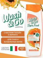 Wash&Go Шампунь с экстрактом Папайи для поврежденных волос, 400 мл