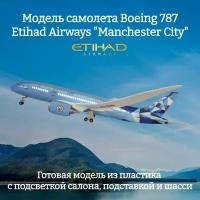 Модель самолета Boeing 787 Etihad Airways "Manchester City" 1:130 (с подсветкой салона)