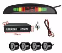 Парктроники задние на 4 датчика черные/ передний парковочный радар задний