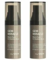 The Saem Маска для лица кислородная с экстрактом жемчуга Gem Miracle Black Pearl O2 Bubble Mask, 10гр, 2шт