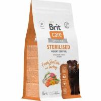 Сухой корм Brit Care Cat Sterilised Weight Control с морской рыбой и индейкой для стерилизованных кошек Контроль веса, 7кг