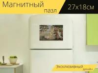 Магнитный пазл "Живопись маслом, венера, сандро боттичелли" на холодильник 27 x 18 см