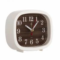 Часы будильник овальный настольный на батарейках, часы Рубин, Белый
