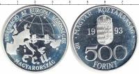 Клуб Нумизмат Монета 500 форинтов Венгрии 1993 года Серебро Экю