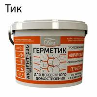 Герметик Олива Акцент-136 по дереву ведро 10л/15кг. Цвет: Тик