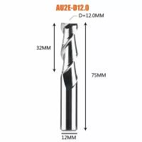 Dreanique двухзаходная фреза по алюминию для чпу (12х35х75х12 Z2) AU2E-D12.0 39837