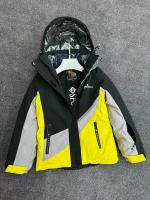 Зимняя куртка спортивная - горнолыжная подростковая, черно-желтая, 164см