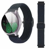 Ремешок плетеный нейлоновый для часов 22 мм Garmin, Samsung Galaxy Watch, Huawei Watch, Honor, Xiaomi Amazfit, 27 темно-синий