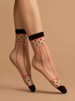Капроновые женские носки в горошек с полосками Fiore 1091/g SPICY 15 den